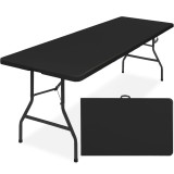 Masa pliabila dreptunghiulara pentru gradina si evenimente, 240x75x74 cm, negru