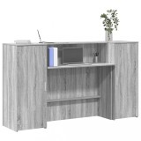 Birou recepție vidaXL Gri Sonoma 180x50x103.5 cm, lemn prelucrat, spațios, design modern, ideal birouri, hoteluri, clinici