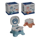 ​Olita bebelusi Ergonomica Tiibaby, Model cu Spatar Inalt si Vas Detasabil pentru Igienizare Rapida, Baza Fixa Antiderapanta, Albastru/Portocaliu