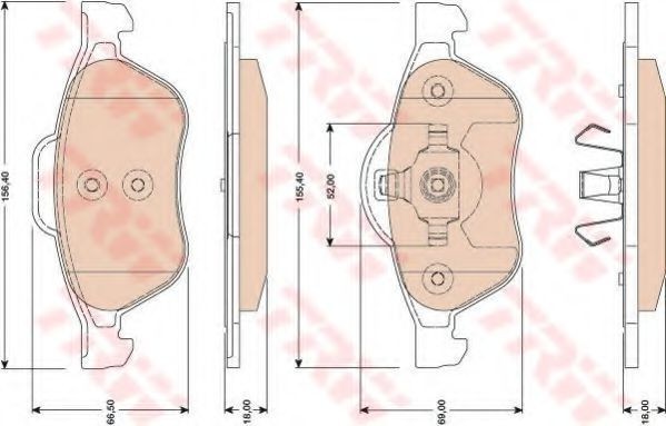 Set placute frana,frana disc RENAULT LAGUNA II Grandtour (KG0/1) (2001 - 2016) TRW GDB1787