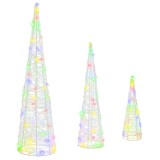 VidaXL Brad de Crăciun 3 pcs Multicolour 20 x 20 x 80 cm Acril 42019018