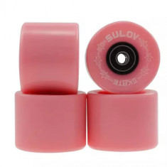 Set 4 roti skateboard Sulov, roz pastel