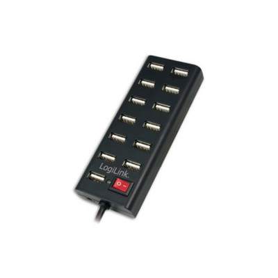 Hub USB 2.0 LogiLink UA0126 , 13x USB 2.0 , Negru foto