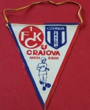 Fanion meci fotbal (anii`80) UNIVERSITATEA CRAIOVA - 1.FC KAISERSLAUTERN (UEFA Cup 16.03.1983)