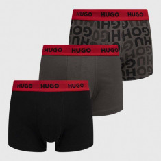 HUGO boxeri 3-pack bărbați, culoarea gri 50480170