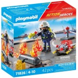 Playmobil Act!on Heroes - Pompier cu pompa de apa