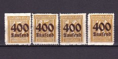 ✅ (S43) Germania Reich 1923 &quot; Supratipar inflatie pe uzuale &quot; serie Michel 297/300 , MNH + una MH