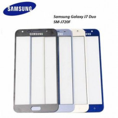 Geam sticla cu OCA Samsung Galaxy J7 Duo Original Albastru Inchis foto