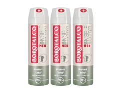 Pachet 3 x Deodorant Spray Borotalco, Invisible Men Musk Scent, 150 ml