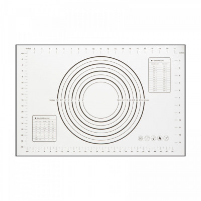 Blat din silicon - cu diagramă pentru &amp;icirc;ntinderea aluaturi - 60 x 40 cm foto