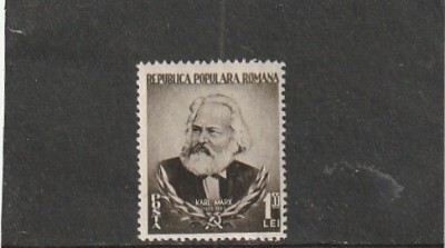 ROMANIA 1953 LP 342 -70 DE ANI DE LA MOARTEA LUI KARL MARX MNH NESTAMPILAT foto