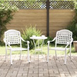 VidaXL Set scaune de grădină, 2 buc., alb, aluminiu turnat