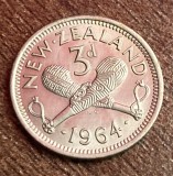 C50 - Moneda foarte veche - Noua Zeelanda - 3 pence - 1964