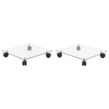 Cumpara ieftin Suport cu role de plante, 2 buc, 35x35 cm, sticlă securizată