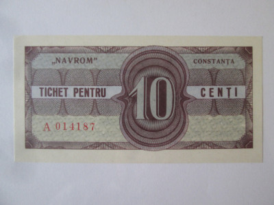 Romania tichet Navrom 10 centi UNC anii 80 foto