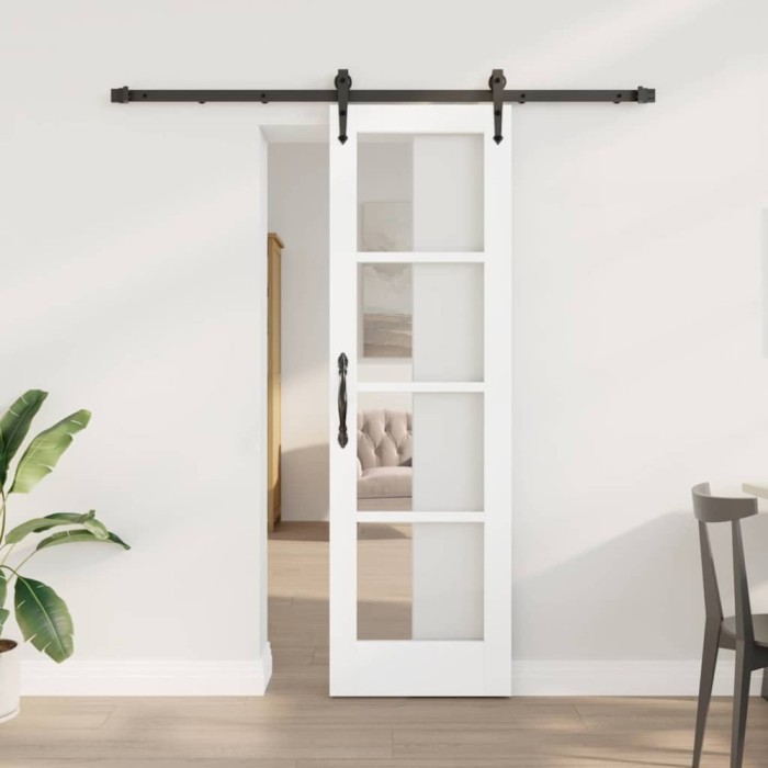 Ușă glisantă Manual Alb 61 x 198.5 cm Lemn și metal