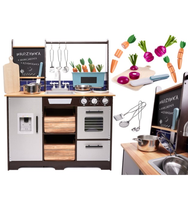 Bucatarie de jucarie, din lemn pentru copii, mdf, LOFT XXL, cu accesorii, 96 cm