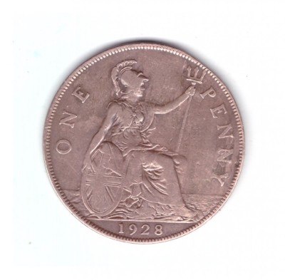 Moneda Marea Britanie 1 penny 1928, stare buna, curata foto