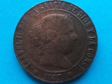 SPANIA- 5 CENTIMOS DE ESCUDO 1867
