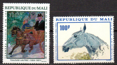 MALI 1967, Arta, Pictura, Cai, Toulouse-Lautrec, serie neuzata, MNH foto