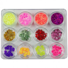 Kit mixt nail art - sclipici, flori, fimo 5g foto