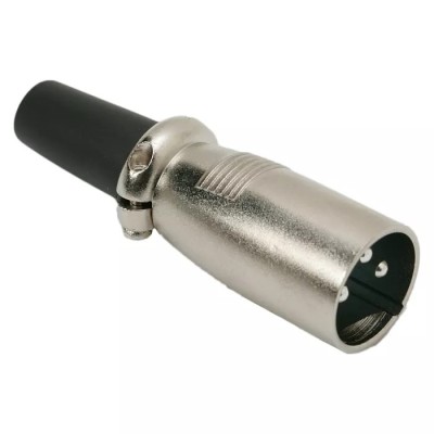 Mufa XLR 3 poli tata cu protectie pentru cablu din cauciuc foto