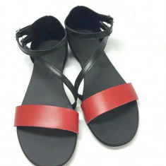 Sandale dama din piele Black and Red Anna