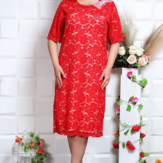 Rochie din dantela rosie Anemona - 58Marimea