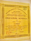 B329-I- Obligatiune nominala a Medecilor Veterinari 1000 lei 1937 Romania regal.