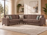 Coltar Kayra 310x90x250 cm Lada Depozitare Tapitat Catifea Nuanta Maro Inchis