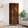 VidaXL Dulap &icirc;nalt, stejar fumuriu, 69,5x34x180, lemn compozit 3195944