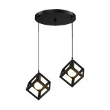 Cumpara ieftin Plafoniera cu doua lumini Kibe II pakoworld metal negru 48x28cm