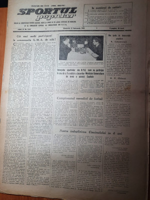 sportul popular 21 februarie 1953-schi,tenis de masa,atletism,fotbal,sah foto