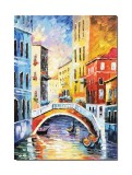 Cumpara ieftin Tablou pictat manual, Peisaj venetian cu gondole, 70x50cm ulei pe panza, Superb