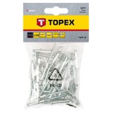 Nituri din aluminiu 4x18 mm Topex, set 50 buc pentru fixare solida