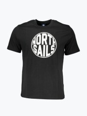 Tricou barbati din bumbac cu imprimeu cu logo si croiala Regular fit negru, S foto