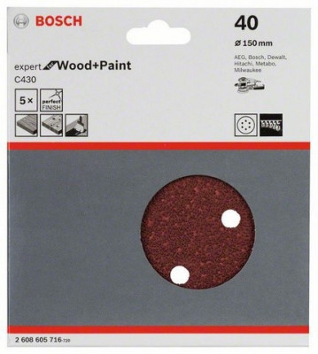 Bosch Set 5buc foi abrazive C430 150mm, 40 foto