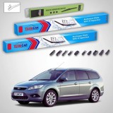 Cumpara ieftin Ștergătoare Ford Focus II DA Estate Facelift 2008-2011 | Set Față și Spate Flat Premium &ndash; TeamCar&reg;