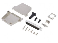 Conector D-Sub 37-Pini Tată Drept Lipire pe Cablu Gold Flash UNC 4-40