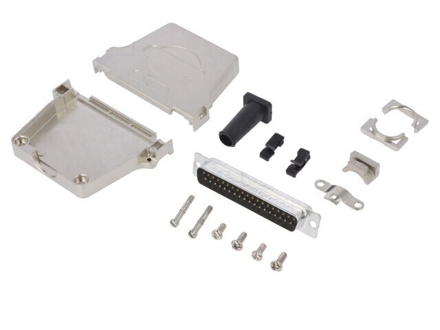 Conector D-Sub 37-Pini Tată Drept Lipire pe Cablu Gold Flash UNC 4-40