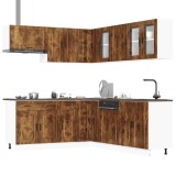 Set dulap de bucătărie din 11 piese &bdquo;Porto&rdquo; stejar afumat Lemn