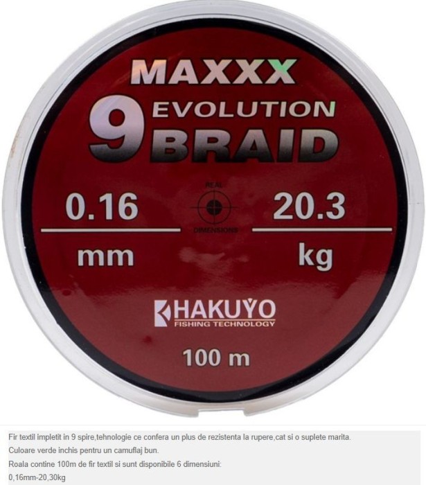 FIR TEXTIL MAXXX EVOLUTION 9 BRAID 100M