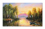 Cumpara ieftin Tablou celebru pictat manual, Podul japonez, 100x60cm ulei pe panza, reproducere Claude Monet