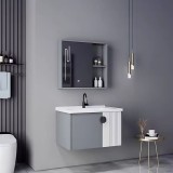 Set Mobilier pentru Baie MYKONOS, 80x40cm, 2 Piese, Gri si Alb ModernLight Concept