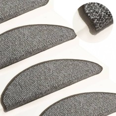 Covorașe pentru trepte scară, 15 buc., antracit, 56x17x3 cm