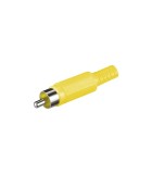 Mufa RCA tata cu protectie cablu din plastic galben Goobay