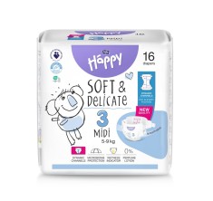Scutece Happy Soft &amp; Delicate Marimea 3 Midi 5-9 kg, 16 bucati, Bella Baby