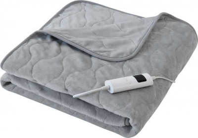 MagicHome pătură, &amp;icirc;ncălzită, flanelă, gri, 180x130 cm foto