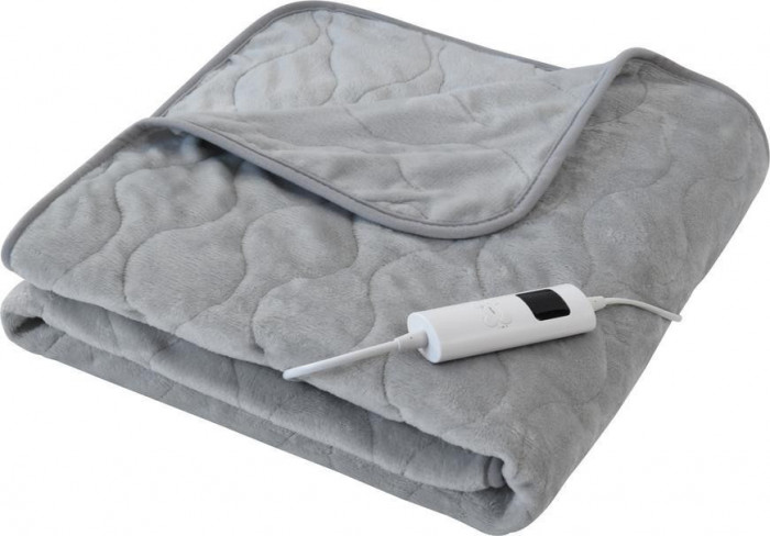 MagicHome pătură, &icirc;ncălzită, flanelă, gri, 180x130 cm