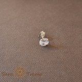 Cercel Unisex cu Cristal Zirconia Alb - Argint 925, 6 mm